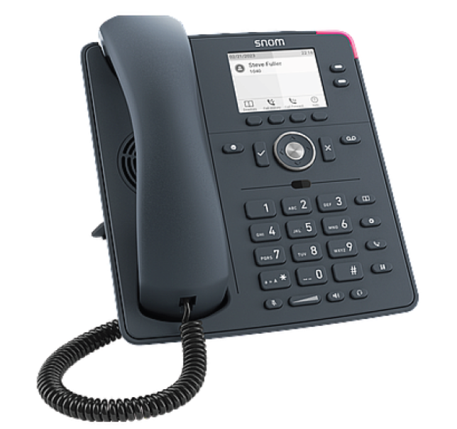 Snom D140 IP Desk Phone Black: 2 SIP identities, low power consumption (PoE), grey scale graphical display 2,8”, 4 context sensitive function keys + 2 function keys