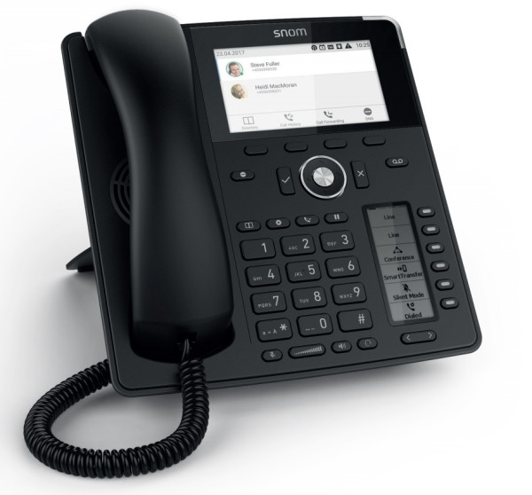 Snom D785 Enterprise IP Phone Black: 12 SIP accounts, 2 PoE Gigabit ports, 6 physical keys, 24 BLF (PSU not included)